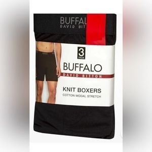 Buffalo David Bitton Men's Knit Boxers Black 3 Pack